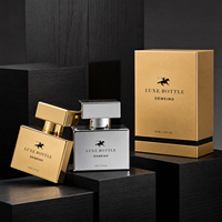 Vente flash - Flacon de parfum carré de luxe en verre - Flacon de parfum en verre plaqué or - 30 ml - Flacon de parfum de luxe avec boîte et couvercle