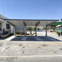 Abri de stationnement préfabriqué en structure acier moderne, imperméable et résistant au soleil, pour écoles, centres commerciaux, hôtels, appartements, hôpitaux