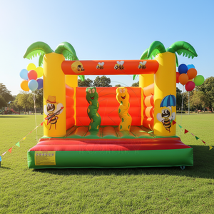 Château gonflable commercial sur <span class=keywords><strong>le</strong></span> thème des abeilles et des palmiers tropicaux, pour enfants, idéal pour les jardins et les jungles - Product Image 1