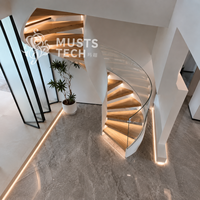 Escalier Courbé Sur Mesure de Qualité Supérieure pour Villa de Luxe Moderne, Directement de l'Usine