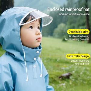 <span class=keywords><strong>Poncho</strong></span> de pluie pour enfants en PEVA de qualité supérieure avec des motifs d'astronautes et de lapins - Product Image 3