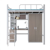 Étagère à palettes sélective en acier moderne pour dortoirs, écoles, appartements et hôtels - Loft pour étudiants adultes avec bureau