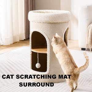Tour pour chat en bois <span class=keywords><strong>de</strong></span> luxe durable avec condo moderne à 2 niveaux, griffoir en sisal, grand <span class=keywords><strong>arbre</strong></span> à chat, lit rafraîchissant en bambou - Product Image 3