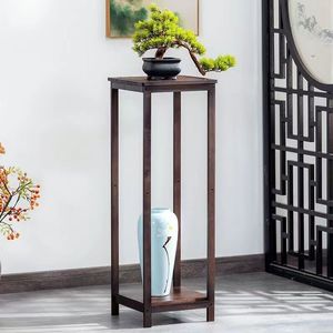 Support à fleurs sur pied en bois massif, style chinois, luxe léger, pot de fleurs haut de gamme, étagère de rangement haute, pour intérieur - Product Image 4