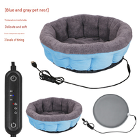 Lit chauffant pour chat avec rebord de 15 cm, coussin chauffant amovible en peluche douce