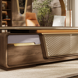 Escritorio de Oficina Ejecutivo Moderno de Madera MDF con Base de Acero, Diseño Modular, Muebles de Oficina de Lujo, Fácil de Ensamblar - Product Image 3
