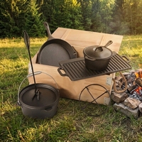 Ensembles de casseroles de cuisson en fonte pré-assaisonnées pour l'extérieur, ustensiles de camping, cocotte hollandaise