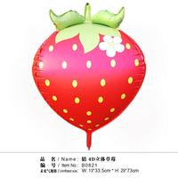 Nouveau Design 4D Fraise Forme Feuille Ballon Fraise Ballons De Fruits pour Doux Anniversaire Décoration