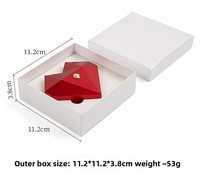 Cadeau de vacances pour couple, boîte à bague luxueuse en plastique en forme de cœur à facettes, boîte à bijoux pour la Saint-Valentin, boîte à surprise pour demande en mariage, logo personnalisé