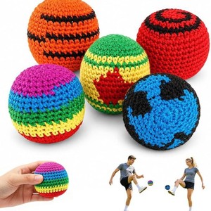 Pelotas de Ganchillo a Rayas Coloridas, Juguete de Tela Suave para Actividades Promocionales, Pelotas de Juego con Lindos Diseños - Product Image 4