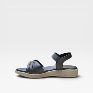 Comfortable Grey Wedge <b>Sandals</b> for Women Fashion Slingback Cross Strap Open Toe Soft Cushion Lightweight Casual Footwear - Product Image 4