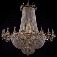 Décoration de maison moderne Grand lustre en cristal K9 classique doré de luxe pour villa hôtel