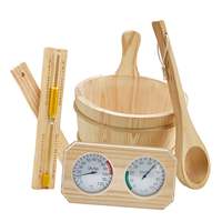 Termometer Sendok Ember Sauna Kapasitas Besar Kayu untuk Relaksasi Kamar Mandi Spa Rumah