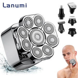 Rasoio <span class=keywords><strong>Elettrico</strong></span> Rotante Lanumi LK-9188 9D Impermeabile 5-in-1 Multi-Testina IPX6 <span class=keywords><strong>Professionale</strong></span> per <span class=keywords><strong>Barba</strong></span> e Corpo per Uso Alberghiero - Product Image 1