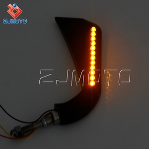 5/16 Inch Xe Máy Gương Side Rear View Gương Với Đèn LED Tín Hiệu Lần Lượt Chạy Ánh Sáng Đối Với Harley Davidson - Product Image 3