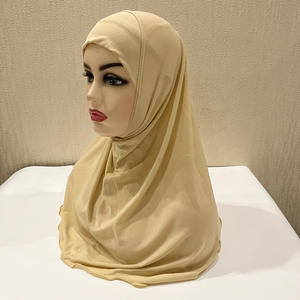 メーカーソリッドカラー7-12歳女の子インスタントプレーンHijabボンネットイスラムイスラム教徒の子供Hijabスカーフ子供サリー - Product Image 6