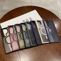 Coque de téléphone magnétique en acrylique translucide givré brillant mat pour Samsung Galaxy S24 Ultra S25 S23 S22 S21 Couverture arrière antichoc