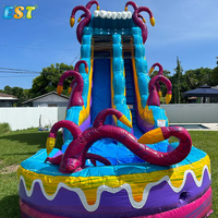 Toboggan gonflable géant personnalisable pour adulte, commercial, extérieur, toboggan gonflable bon marché pour enfants, jardin avec piscine
