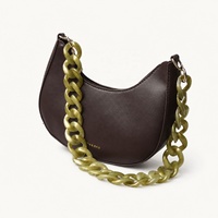 Chaîne de sac bandoulière en résine épaisse à maillons cubains, texture marbrée tendance, finition pailletée, poignée de sac, sangle de téléphone