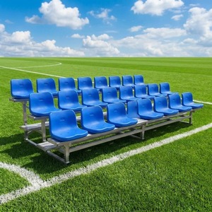 Sedili <span class=keywords><strong>per</strong></span> Stadio a 3 File e 15 Posti con Schienale <span class=keywords><strong>in</strong></span> HDPE, Ruote <span class=keywords><strong>in</strong></span> Alluminio, Tribuna Portatile <span class=keywords><strong>per</strong></span> Scuole e Palestre, Colore Personalizzabile - Product Image 4
