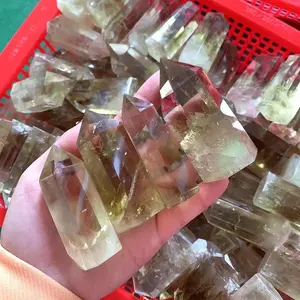 Harga pabrik grosir titik kristal penyembuhan menara kualitas tinggi titik Citrine Brasil alami untuk dekorasi