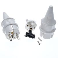 Adaptateur d'alimentation Schuko France Allemagne UE 4,8 mm DIY réutilisable 250V16A, Prise européenne réutilisable à deux broches rondes CEE 7/7