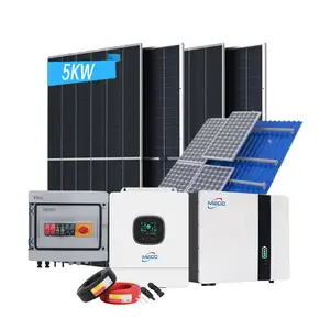 Tam paket 5KW 3KW hibrid invertör lityum pil güneş tekli Panel enerji jeneratörü güneş enerjisi sistemi satın