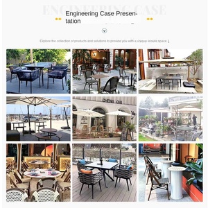 Table et chaises d'extérieur pour maison d'hôtes, jardin, villa, terrasse, mobilier d'hôtel, département des ventes, quartier commercial, balcon extérieur - Product Image 4