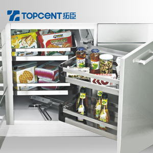 For Topcent Modern Soft Close Stainless Steel <strong>Kitchen</strong> Basket Revolving <strong>Corner</strong> <strong>Pull</strong> <strong>Out</strong> <strong>Storage</strong> Solution for Cabinets - Product Image 3