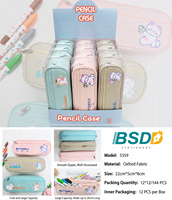 Trousse à crayons esthétique grande capacité à double fermeture éclair pour filles, pochette à crayons mignonne, organisateur de papeterie scolaire