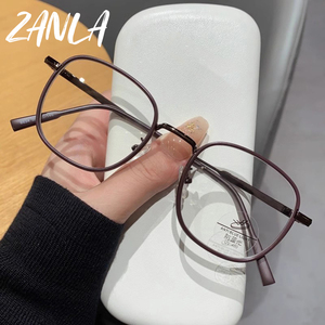 Kacamata miopia mode baru 2024 untuk wanita pria kacamata transparan persegi kecil <span class=keywords><strong>Retro</strong></span> 0 Diopter kacamata resep optik - Product Image 1