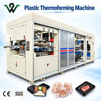 Mesin Thermoforming Plastik Bertenaga Servo Efisiensi Tinggi dengan Tekanan Positif Negatif untuk Wadah Makanan Sekali Pakai, Tray, dan Kotak