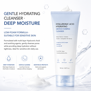 Limpiador <span class=keywords><strong>Facial</strong></span> Suave de Uso Diario con Baja Espuma para Piel Sensible, Calmante, Hidratante con Ácido Hialurónico - Product Image 2