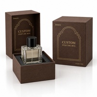 Boîte à parfum rigide avec couvercle, en papier texturé spécial brun noyer, logo personnalisé, A3328-C3601, 10x10x14cm, insert en mousse surélevé
