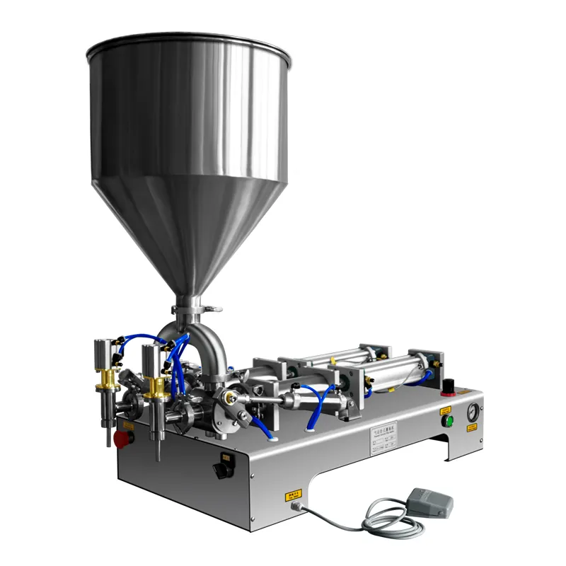 Mesin pengisi krim pasta saus cair vertikal otomatis pabrik RJ-100GS mesin pengisi pneumatik cairan viskositas tinggi