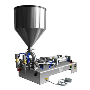 RJ-100GS 공장 세미 자동 수직 액체 소스 페이스트 크림 충전 기계 고점도 유체 공압 충전 기계