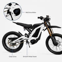 Moto tout-terrain électrique à suspension intégrale, batterie lithium 10000W 72V 35Ah, 2 vitesses, vitesse maximale >80 km/h