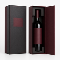 Boîte de luxe personnalisée avec impression sur mesure, surface mate, pour bouteille de vin, emballage cadeau de fête, boîte à vin