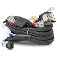 طقم أسلاك توصيل مع مفتاح ثقب باب السيارة (1 إلى 2) وحماية بالفيوز وإضاءة LED للسيارات أو الدراجات النارية