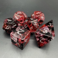Jeu de dés DND en verre craquelé bleu-violet de 16 mm, 7 pièces, coins arrondis, D4 D6 D8 D10 D12 D20 D% pour les jeux de rôle Dungeons & Dragons