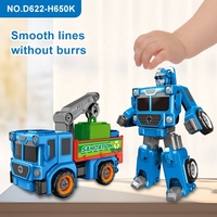 Robot transformasi mobil kustom, mainan Robot transformasi sanitasi kendaraan rakitan DIY