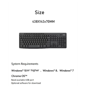 Wholesale Mk295 Silent Wireless <b>Keyboard</b> Mouse 2.4ghz Office Set Mk295 Wireless <b>Keyboard</b> and Mouse - Product Image 2