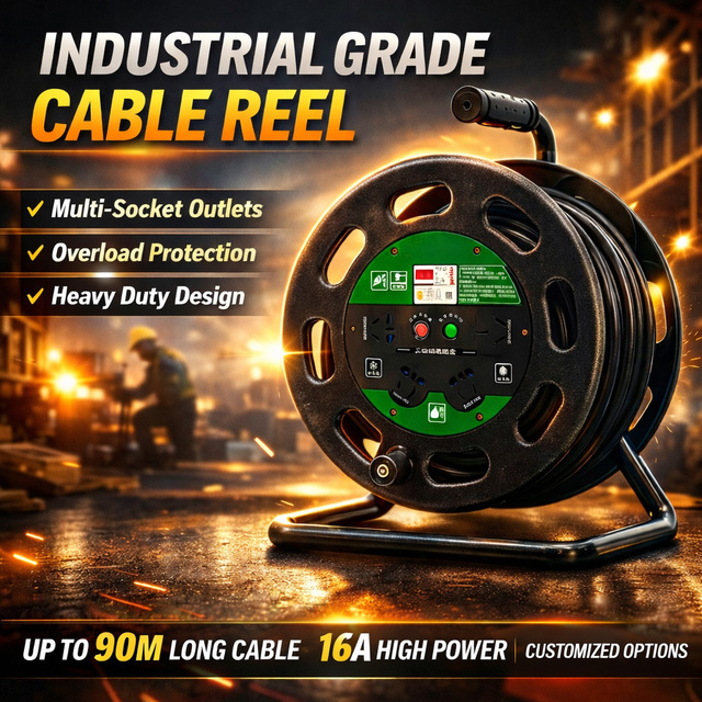 Extension Cord Reel Industrial Plug 220V Cable Reel