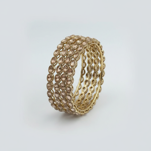 Gorgeous <b>Gold</b> Plated Fine Jewelry <b>Set</b> with Crystal Stone <b>Bangles</b> Elegant Collection for wedding and Special Occasions - Product Image 2