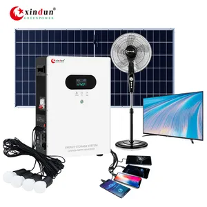 Precio bajo, mini kit portátil de panel solar para el hogar, sistema de iluminación LED, Banco de energía solar con cargador móvil, radio MP3