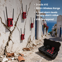 Moniteur de tremblement de terre pour murs en stuc historiques, capteur d'inclinaison XYZ, détection de gaz, IP66, fixation magnétique, alerte de sécurité structurelle