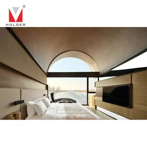 Set tempat tidur kayu desain Modern furnitur kamar tidur Sofa Mdf furnitur kamar tidur kustom gaya alami untuk Hotel