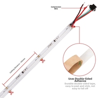Tira de Luces LED RGB Direccionables COB de 10 mm, 24 V, Programables, con Efecto de Flujo, Control Remoto Inteligente para Entretenimiento