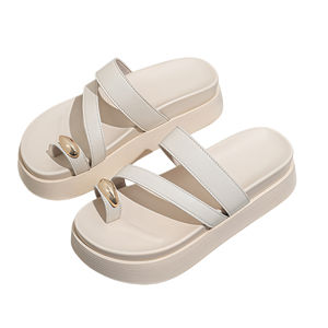 Chaussures pour femmes en cuir véritable et crin de cheval, dessus en cuir de vachette souple, antidérapantes, ouvertes, printemps/automne, été/hiver, mode urbaine - Product Image 4