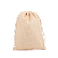 Sac cadeau en toile de jute écologique, petit sac à cordon en lin naturel